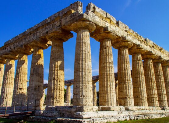 The greek Temple of Neptune in the archaeological site of Paestum